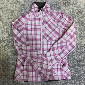 North Face Pink Plaid Waterproof Jacket - Small